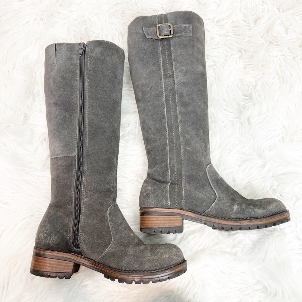 MERONA GRAY SUEDE LUG SOLE TALL
SHAFT BOOTS WOMENS SZ 5.5